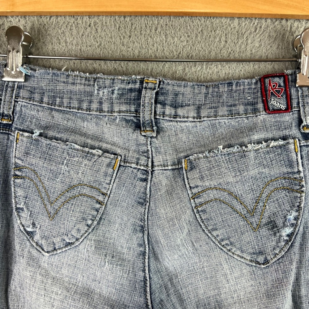 AB jeans Y2K Low Rise Bootcut Distressed Heart Pockets Y2K Denim - Picture 3 of 10